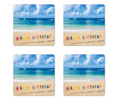 Happy Birthday Sign Coaster Set Of Four