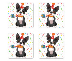 Boston Terrier Dog Coaster Set Of Four