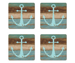 Nautical Rustic Coaster Set Of Four