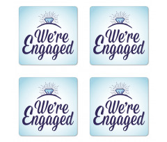 We Are Engaged Coaster Set Of Four