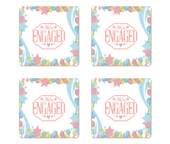 Engagement Theme Coaster Set Of Four