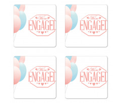 Engagement Text Coaster Set Of Four