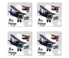 Retro Bon Voyage Coaster Set Of Four