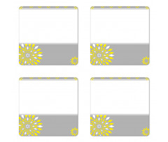 Border with Flowers Coaster Set Of Four