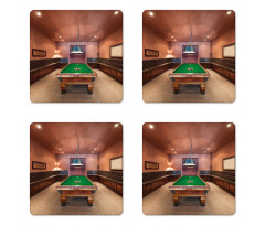 Pool Table Billiard Coaster Set Of Four