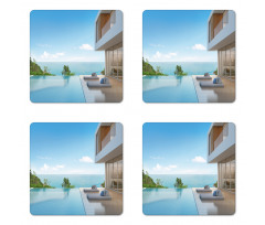 Minimalist Beach House Coaster Set Of Four