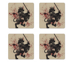 Courage Lion Coaster Set Of Four