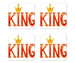 Capital Letter King Words Coaster Set Of Four