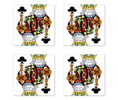 King of Clubs Gamble Card Coaster Set Of Four