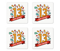 Line 13 Year Coaster Set Of Four