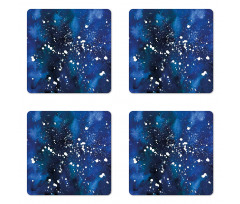 Grunge Space Theme Art Coaster Set Of Four