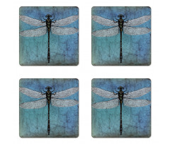 Dragonfly Bug Turquoise Coaster Set Of Four