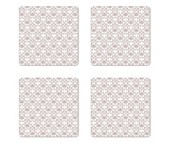 Taupe Colored Damask Coaster Set Of Four