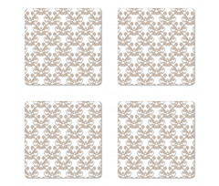 Rococo Flowers in Taupe Coaster Set Of Four