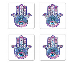 All Seeing Eye Lotus Motif Coaster Set Of Four