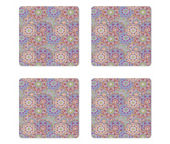 Colorful Mandala Paisley Coaster Set Of Four