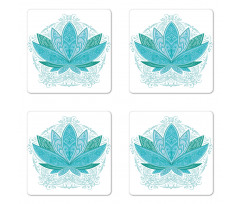 Mehndi Lotus Coaster Set Of Four