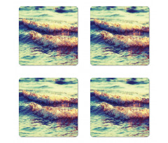 Calm Sea Theme Pastoral Coaster Set Of Four