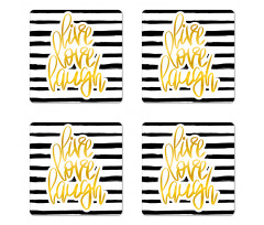 Stripes Text Coaster Set Of Four