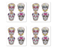 Mexican Skulls Set Coaster Set Of Four