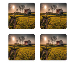 Old Rural House Coaster Set Of Four