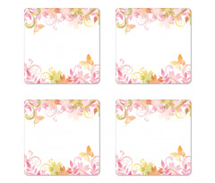 Floral Spring Wreath Coaster Set Of Four