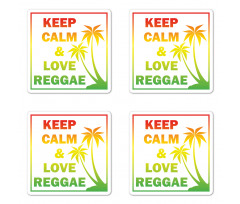 Keep Calm Words Reggae Coaster Set Of Four