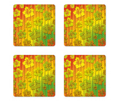 Jamaican Island Flower Coaster Set Of Four