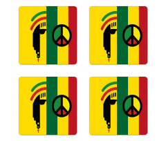 Reggae Music Peace Coaster Set Of Four