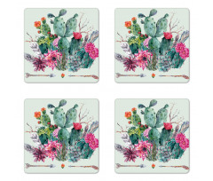 Thorny Boho Blossoms Coaster Set Of Four