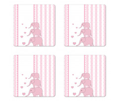 Pink Animals Coaster Set Of Four