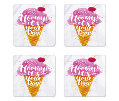 Words Cherry Coaster Set Of Four