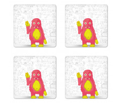 Funny Smart Monster Coaster Set Of Four