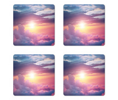 Surreal Sky Fluffy Clouds Coaster Set Of Four