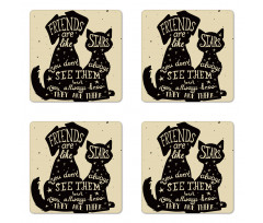 Cat Dog Friends Coaster Set Of Four