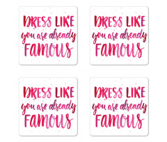 Fashion Words Coaster Set Of Four