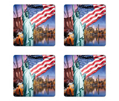 USA Touristic Concept Coaster Set Of Four