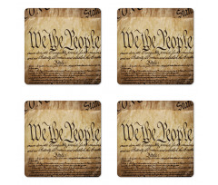 Constitution Text Coaster Set Of Four