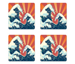 Sunset Surf Water Coaster Set Of Four