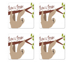 Cartoon Wildlife Mammal Coaster Set Of Four