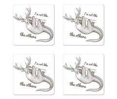 Animal Words Coaster Set Of Four