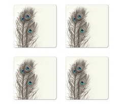 Feathers of Exotic Bird Coaster Set Of Four