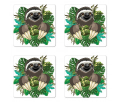 Cartoon Mammal Jungle Coaster Set Of Four