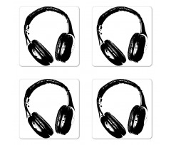 Grunge Headphones Fun Coaster Set Of Four