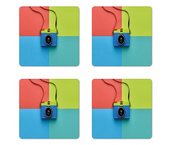 Retro Camera Hipster Coaster Set Of Four