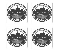 Michigan Old Stamp Coaster Set Of Four
