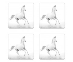 White Stallion Coaster Set Of Four