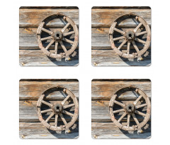 Log Wall Cart Coaster Set Of Four