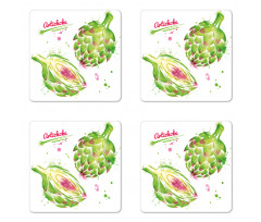 Watercolor Super Food Coaster Set Of Four