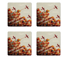 Geometric Aged Coaster Set Of Four